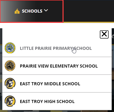 Utility Schools Menu